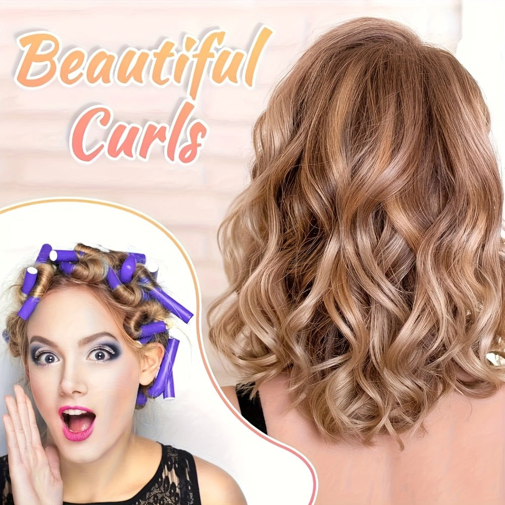 Flexible Foam Curl Formers 50pcs Heatless Curling Rods – Bendable Twist Hair Rollers for DIY Soft Waves & Spiral Curls, Short & Long Hair, No Heat Overnight Curlers for Women