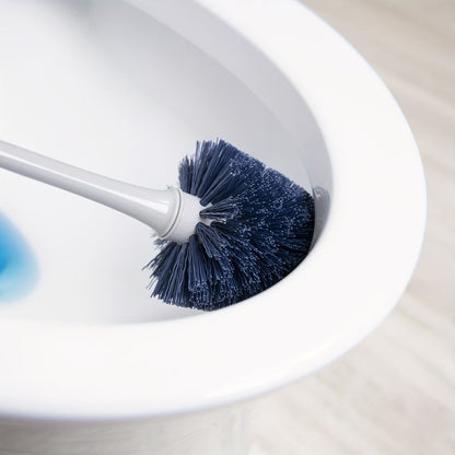 Toilet Plunger and Bowl Brush Combo Set for Bathroom Cleaning - Heavy Duty Plunger with Holder & Toilet Brush with Caddy, 2-in-1 Bathroom Cleaning Set, Gray, Compact Storage for Home Bathroom