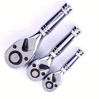 72-Tooth Quick Ratchet Wrench Short Handle – Compact Dual-Direction Socket Wrench for Auto Repair | 1/4" 3/8" 1/2" Drive Sizes Available | Fast-Action Ratchet Handle Tool