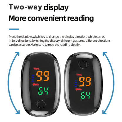 FDA Approved Pulse Oximeter with Color LED Display, Digital Fingertip Blood Oxygen Saturation & Heart Rate Monitor, Automatic SpO2 Meter for Home Health Monitoring, Black