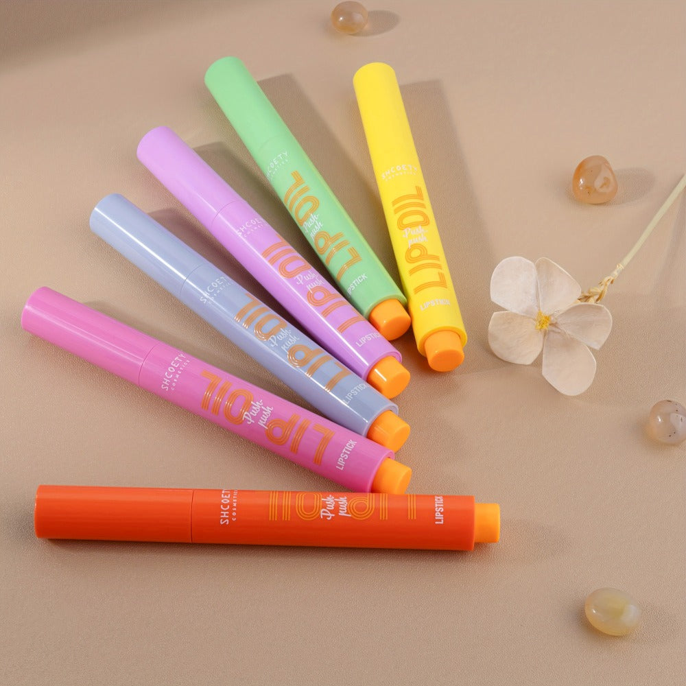 6-Piece Neon Press-On Lip Gloss Set High-Gloss Moisturizing Long-Lasting Bold Lip Makeup — Vibrant Mixed Shades Plumping Glossy Lipstick Bundle Gift Set for Women Girls All Skin Tones