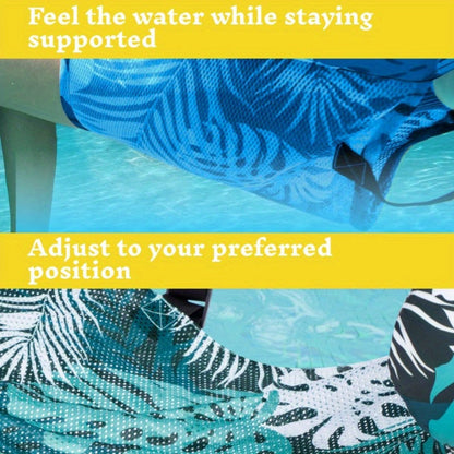 Inflatable Pool Float Chair for Adults – Leaf Design Floating Lounger with Mesh Sling Seat & Soft Fabric Cover, 1 or 2 Pack, Pool Beach Lake Summer Water Toy