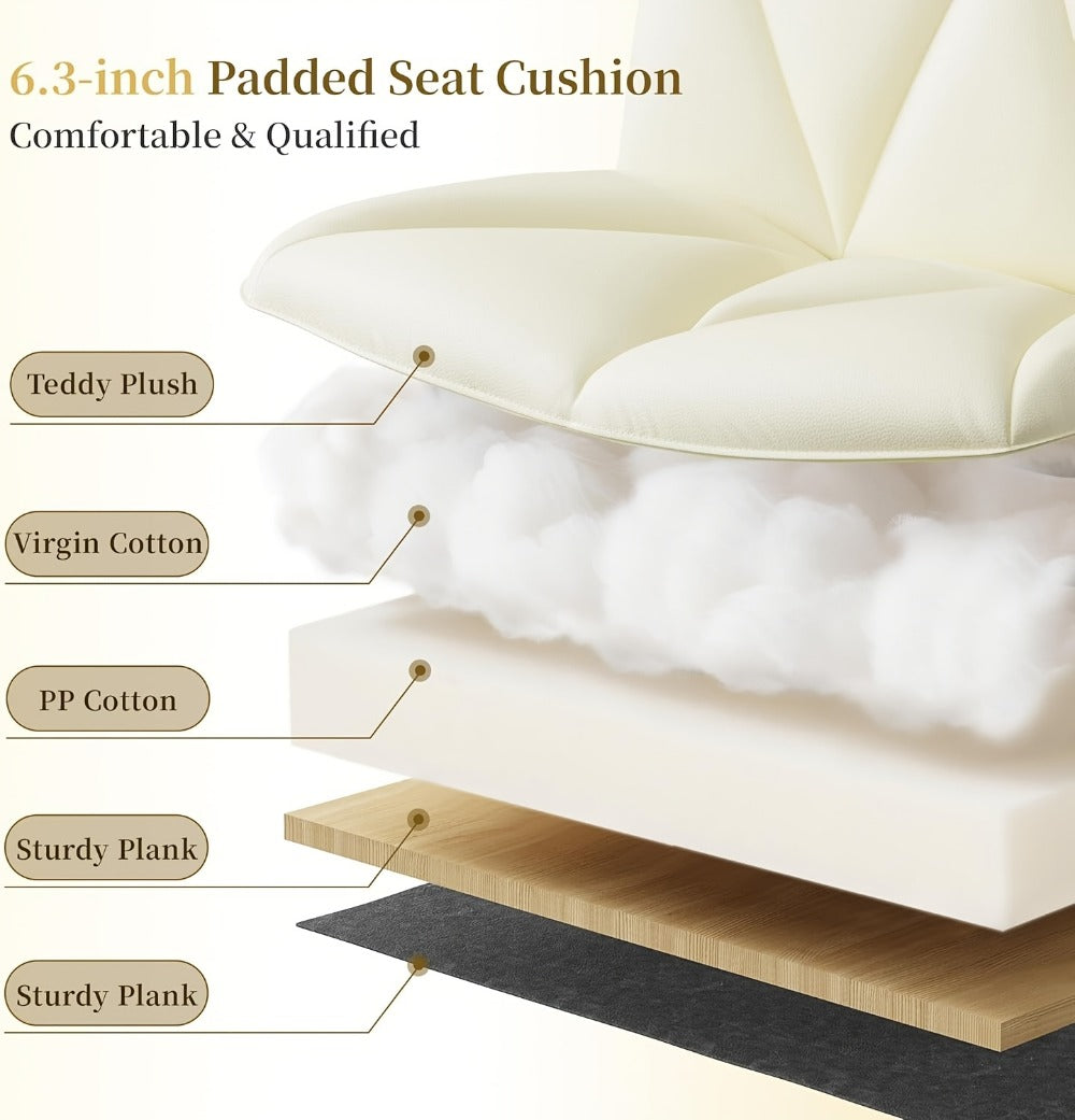 27-Inch Office Chair with Cross-Legged Seat and Rolling Wheels for Home Office detail image - detail view 17