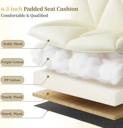 27-Inch Office Chair with Cross-Legged Seat and Rolling Wheels for Home Office detail image - detail view 17