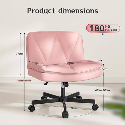 27-Inch Office Chair with Cross-Legged Seat and Rolling Wheels for Home Office detail image - detail view 4