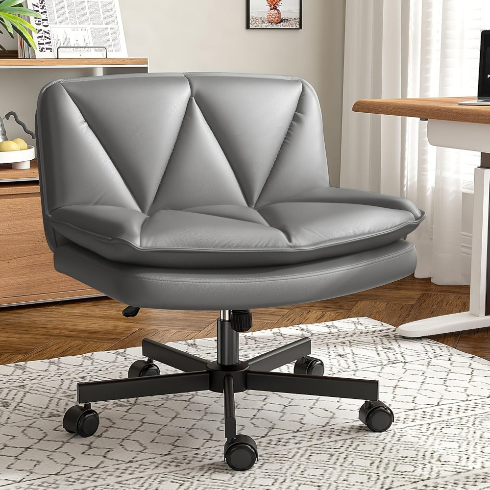 27-Inch Office Chair with Cross-Legged Seat and Rolling Wheels for Home Office detail image - detail view 5