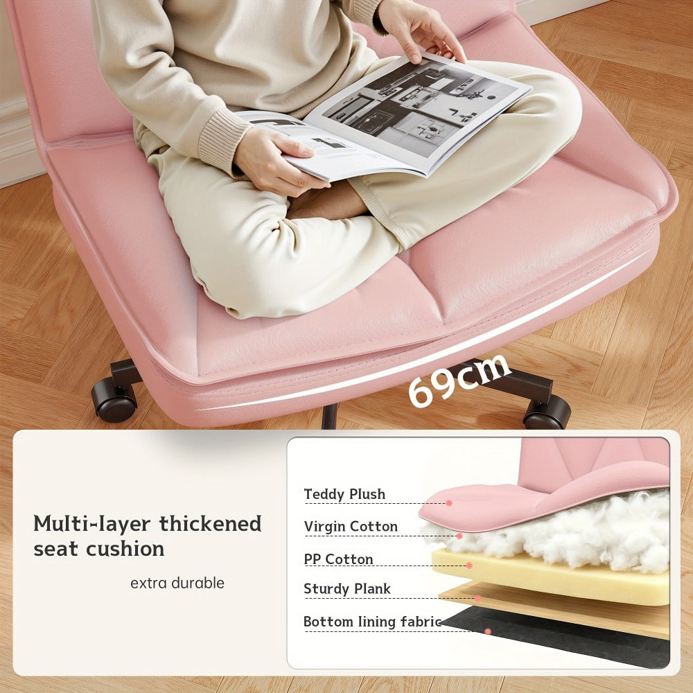 27-Inch Office Chair with Cross-Legged Seat and Rolling Wheels for Home Office detail image - detail view 6