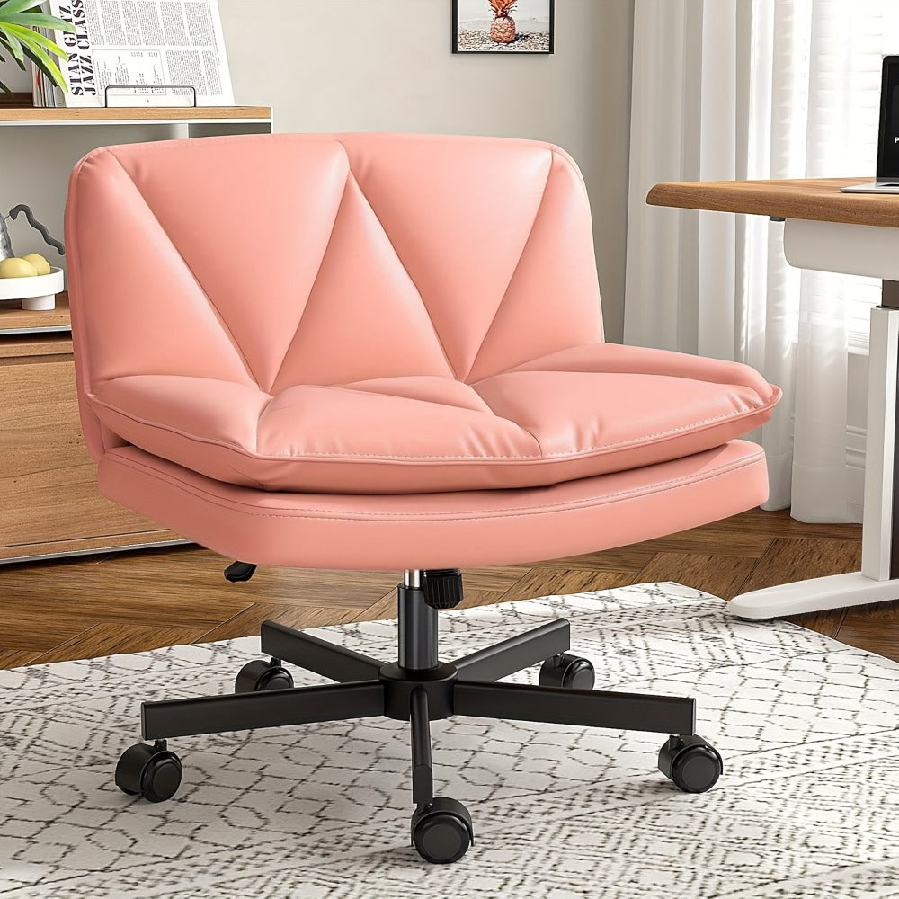 27-Inch Office Chair with Cross-Legged Seat and Rolling Wheels for Home Office detail image - detail view 7