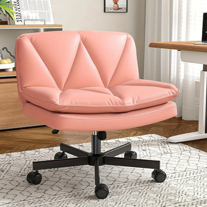 27-Inch Office Chair with Cross-Legged Seat and Rolling Wheels for Home Office detail image - detail view 7