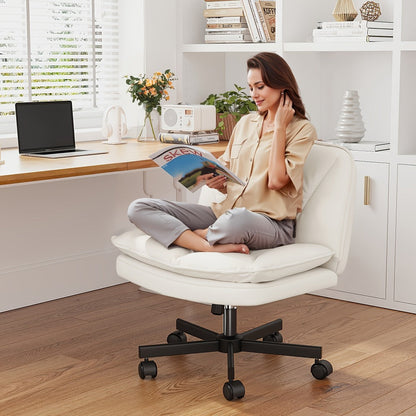 Office Chair, Cross Legged with Wheels - 27" Criss Cross Swivel Chair, 5.5" Dual-Layer shown in the main product view
