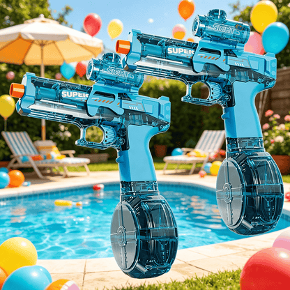 Light Up Water Spray Toy for Kids 2 Pack – Luminous Automatic Water Squirt Gun with LED Lights & Sound Effects, Outdoor Beach Pool Party Summer Water Game Favor Set Boys Girls Ages 3+