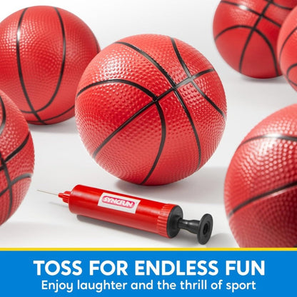 Kids Mini Basketballs Set of 6 – 5-Inch Rubber Basketballs with Hand Pump, Perfect for Mini Hoops, Pool Games & Party Favors | Ages 3+ | Easter Basket Fillers & Birthday Gift