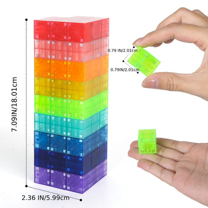 3D Magnetic Cubes 54PCS for Kids – True Three-Dimensional STEM Building Blocks Set, Geometry Magnet Cube Toy for Toddlers Boys & Girls Ages 3 4 5 6, Creative Open-Ended Construction, Birthday Christmas Gift