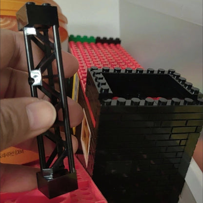 2x2x10 Pillar Support Bricks 20pcs Black – LEGO-Compatible Column Rod Blocks for MOC City Train Girder Military Architecture Builds, Parts 58827 95347, Bulk Brick Accessory for Kids & Adults