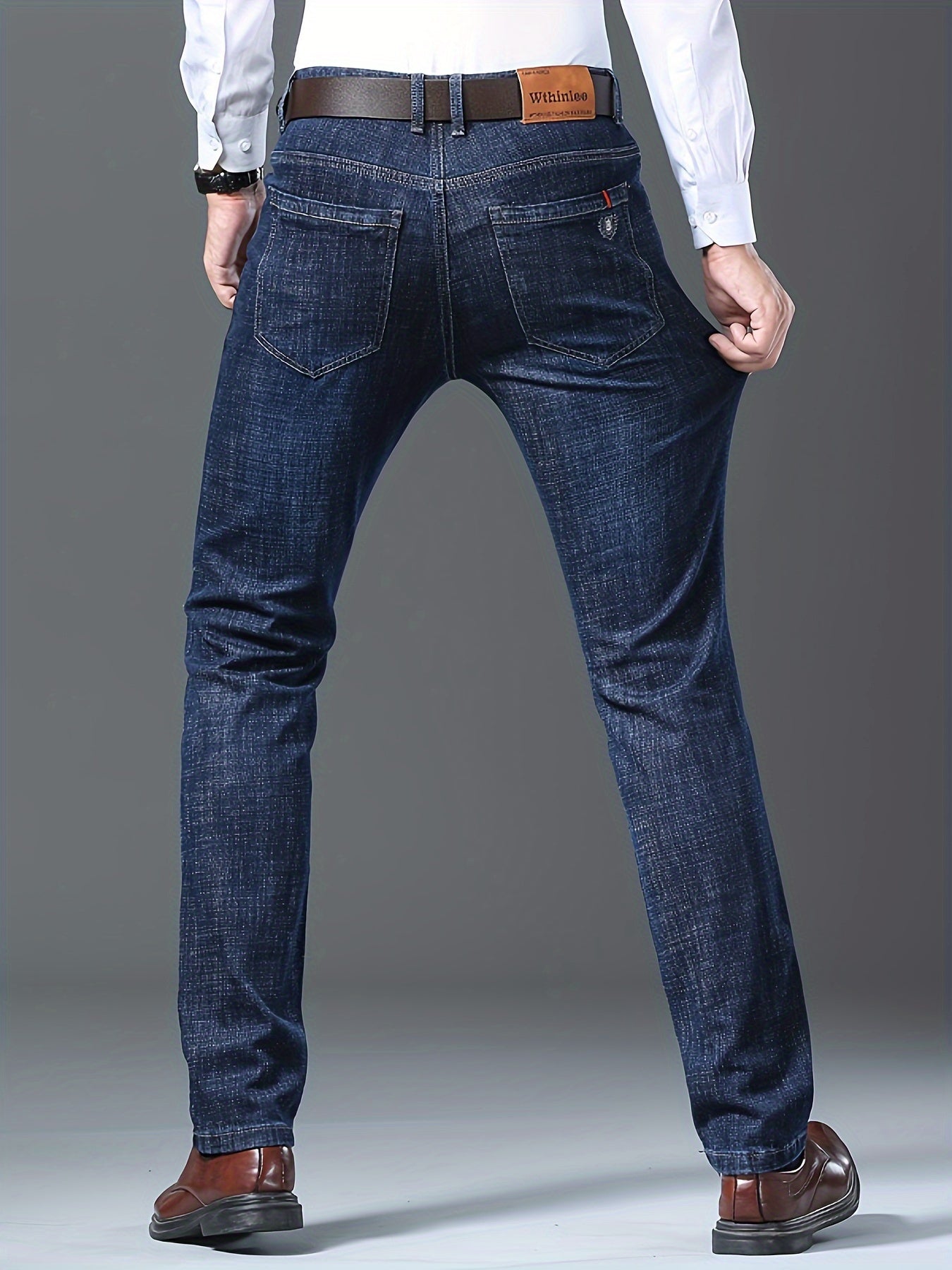 Men's Straight Leg Jeans - Vintage Wash Clean Finish Modern