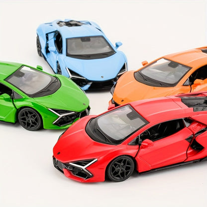 Lamborghini Diecast Car Model 1:36 Scale Alloy Pullback with Openable Doors | Aerodynamic Supercar Replica | Collectible Toy Gift for Kids Adults Orange Green Red