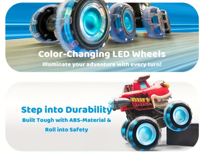 Monster Truck Toys for Toddlers 3-Pack LED Light Up Wheels Press & Go Animal Trucks Shark Bull Dinosaur – Glow Push Car Toy for Kids Ages 1-5 Birthday Easter Christmas Gift Boys Girls