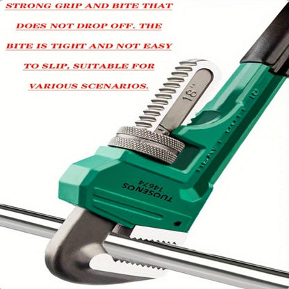 Pipe Wrench Professional Heavy Duty - 8", 12" & 18" CR-V Alloy Steel Plumbing Wrench, Non-Slip Ergonomic Handle, 1500 lbs Torque, Fits 1/2"-4" Pipes, for Plumbing, Automotive & Industrial Use