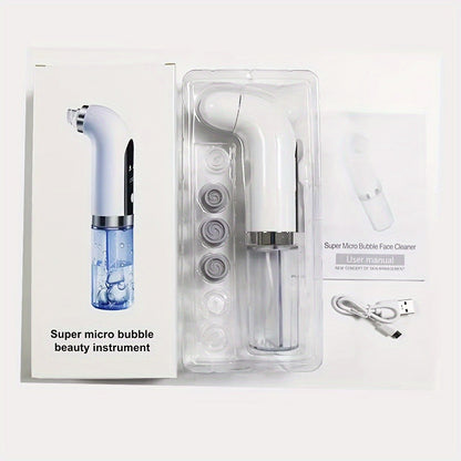 Pore Vacuum Blackhead Remover – 6 Interchangeable Heads & 3 Suction Levels, USB Rechargeable Electric Pore Cleaner, Visible Deep Cleansing Facial Extractor for Men & Women, All Skin Types