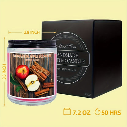 Scented Candle Soy Wax – Pumpkin & Apple Cinnamon Fall Autumn Jar Candle, 7.2oz 50+ Hour Burn, Cozy Home Fragrance Gift for Women & Men, Friends, Family & Coworkers, Christmas & Valentine's Day