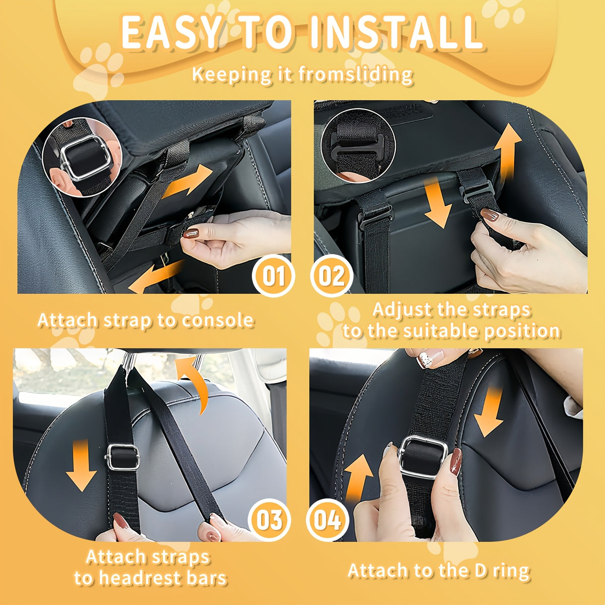 Comfortable Central Console Dog Car Seat, Portable Cozy Booster Car Seat, Deluxe Pet Car Seat for Dogs & Cats with Safety Harness, Breathable Mesh & Soft Padding - for Safe & Comfortable Trave