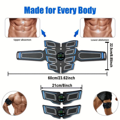 EMS Ab Muscle Training Band – Whole Body Electric Muscle Stimulator Belt for Abdominal Toning, Passive Workout During Reading, Watching TV & Housework