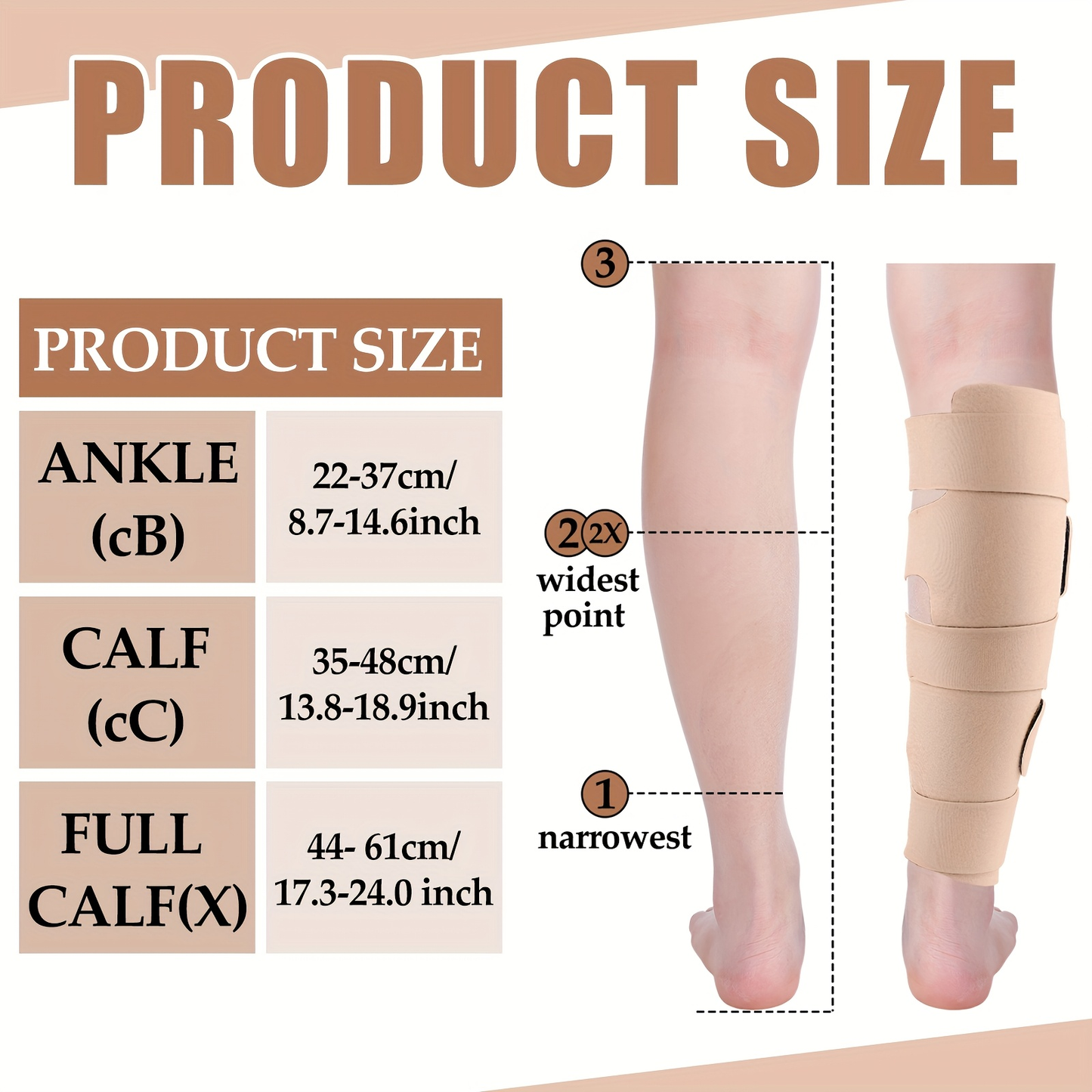 Compression Leg Wraps 2pcs Adjustable Lower Leg Support – Shin Splint Wrap for Leg Heaviness, Fatigue & Swelling Relief, Lymphedema Compression Bandage, Buckle Closure, Machine Washable