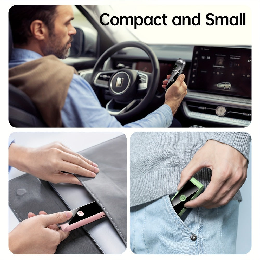 Rechargeable Breathalyzer Alcohol Tester – Professional Digital Breath Alcohol Detector, Portable Personal Breathalyzer with LCD Display, Available in Green, Black & Pink