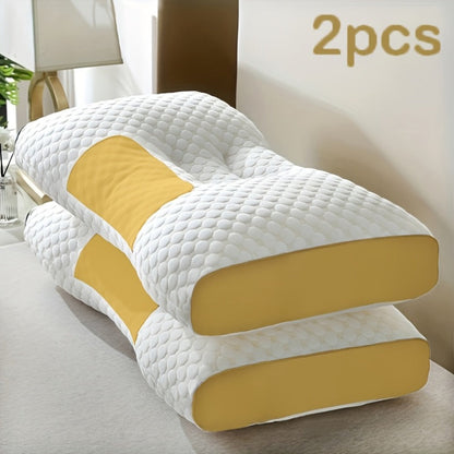 Neck Support Pillows 2 Pack Ultra Soft Premium Bed Pillows with Removable Machine Washable Covers Breathable Fabric for Deep Sleep Bedroom Home Decor Multiple Colors