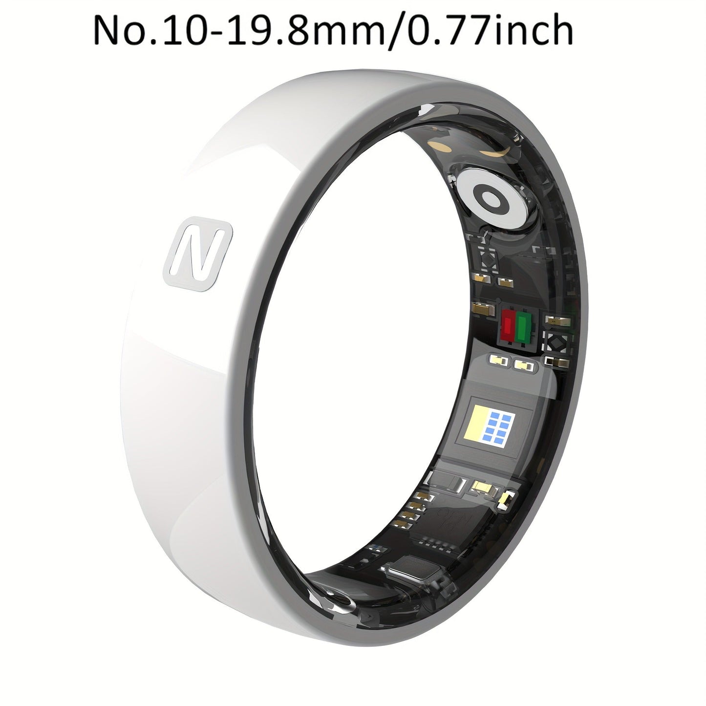 Fitness Tracker Smart Ring – IP68 Waterproof, Sleep & Step Monitor, Crystal Charging Case, Stainless Steel | Men & Women Sizes 7–13