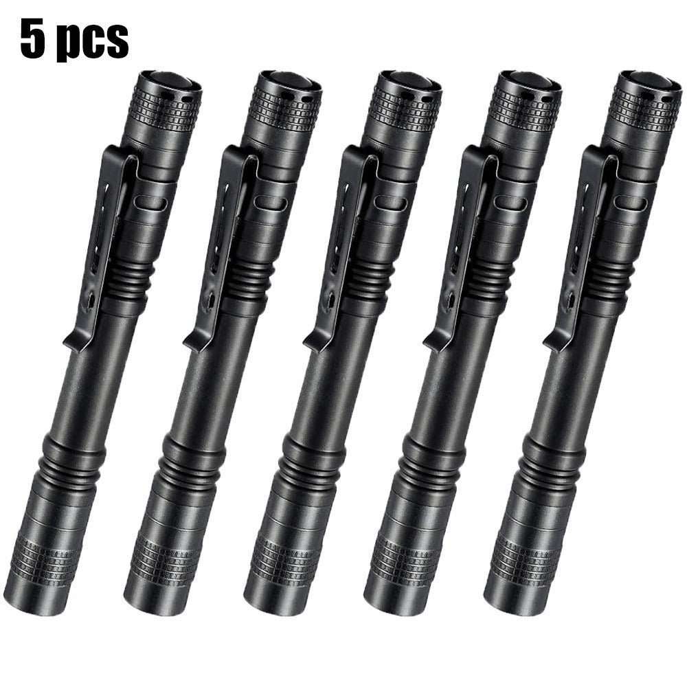 Pen Light Flashlights Bulk Pack with Clip - Mini Slim LED Pocket Torch for Camping, Outdoor, Home & Emergency Use, 5/10/20pcs (Batteries Not Included)