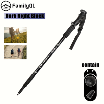 Adjustable Hiking Stick Aluminum Alloy – Lightweight Foldable Walking Pole with Quick Lock for Men & Women | Portable Trekking Cane for Camping & Outdoor