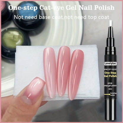 Magnetic Cat Eye Gel Nail Polish Pen 3-in-1 All-in-One Base Coat Color Top Coat - Ultra-Bright High-Saturation Polygel, Long-Lasting Chip-Resistant DIY Nail Art for Women, Salon & Home Use