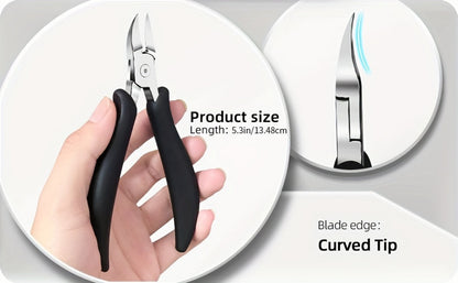 Thick Toenail Clipper Set for Seniors & Diabetics — Wide Jaw Ingrown Toenail Clipper, Heavy Duty Angled Nail Clipper & Nail File Kit for Men and Women, Professional Thick Nail Cutter Tool