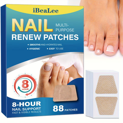 Nail Repair Patches 88Pcs – Protective Nail Strengthening Stickers for Fragile, Thin, Cracked Toenails & Fingernails | Works for Men & Women, Easy Peel-and-Stick Nail Care Treatment