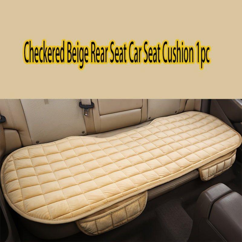1/2/3pcs Plush Plaid Thickened Heat-Insulating Car Seat Cushions, Car Seat Front And Rear Seat Protection Pads, Non-Slip Protection Pads, Universal Car Interior, Suitable for Various Models of Breathable Car Seat Cushions