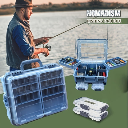 Fishing Tackle Box with Adjustable Dividers & Handle - Multi-Layer Large Capacity Portable Lure Storage Organizer for Hooks, Baits & Accessories - Waterproof Fishing Gear Box for Bass, Kayak & Outdoor Fishing