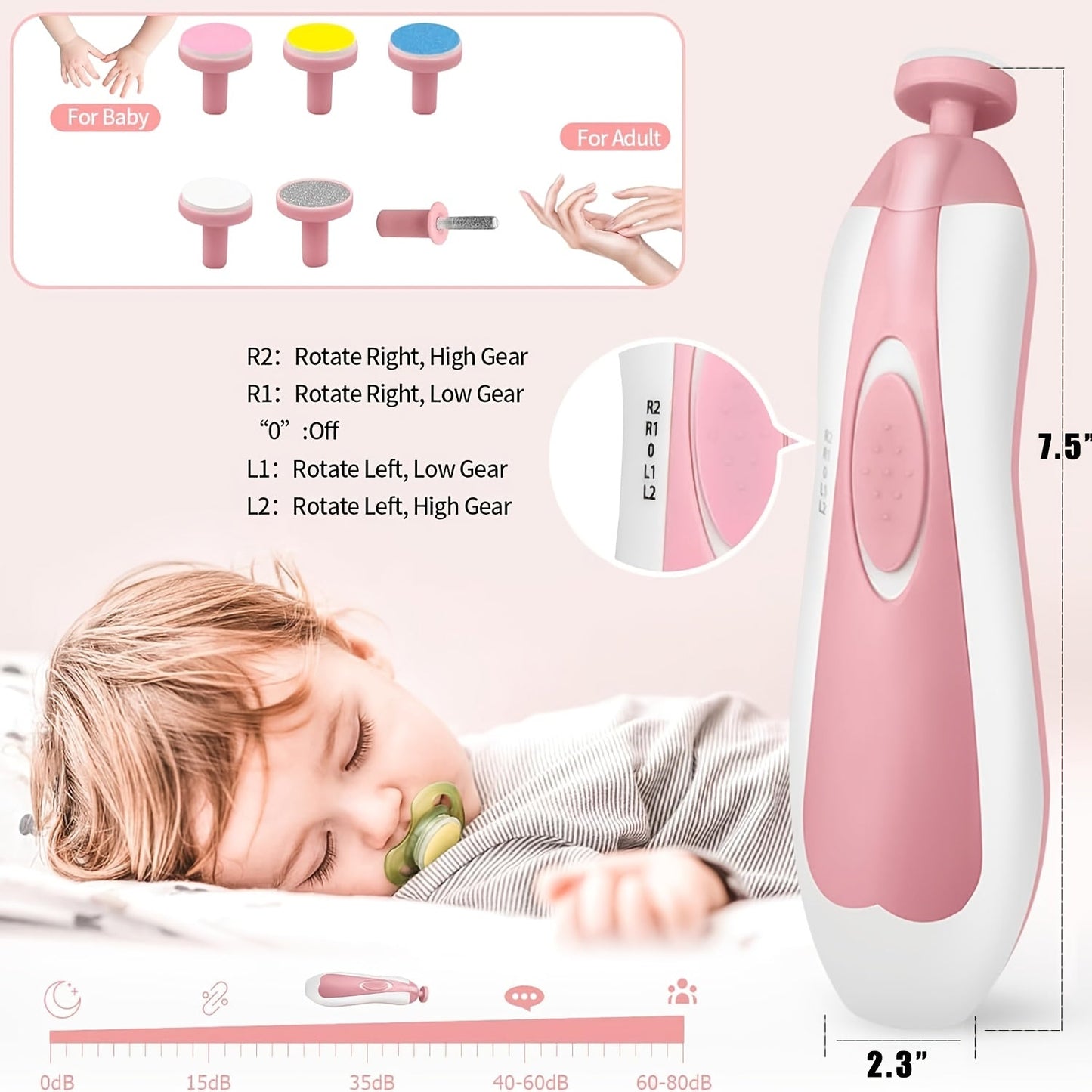 Baby Grooming Kit 24-in-1 - Electric Nail Trimmer