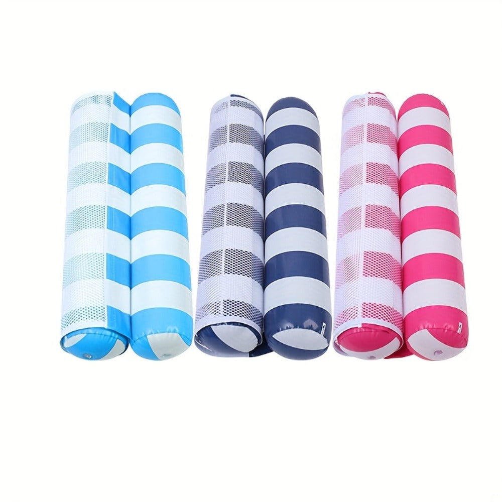 Heavy Duty Inflatable Pool Float Hammock for Adults – 4-in-1 Lounge Chair Saddle Drifter & Floating Bed, Striped Multi-Pack 3 or 8 Pack for Pool Lake River Summer