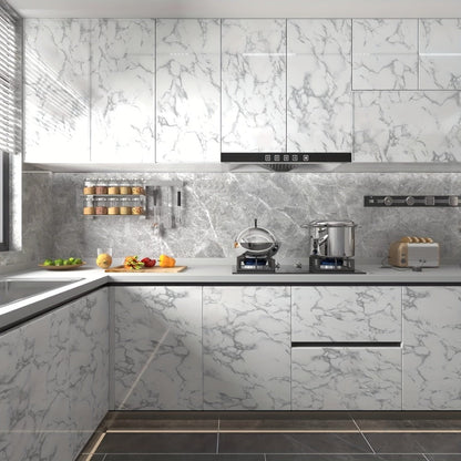 Marble Peel and Stick Wallpaper Roll - Waterproof Oil-Proof Self-Adhesive Wall Contact Paper for Kitchen Backsplash Bathroom Countertop