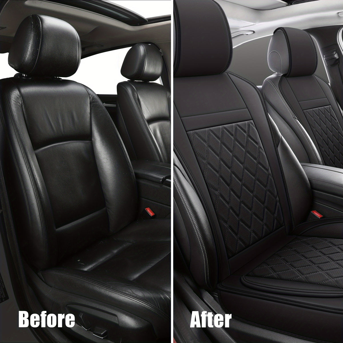 Front Seat Covers for Cars, Universal Fit Bucket Seat Protector Set, Full Surround High-Back Design, Anti-Slip Backing, Easy to Install, Fits Most Cars, SUVs & Trucks