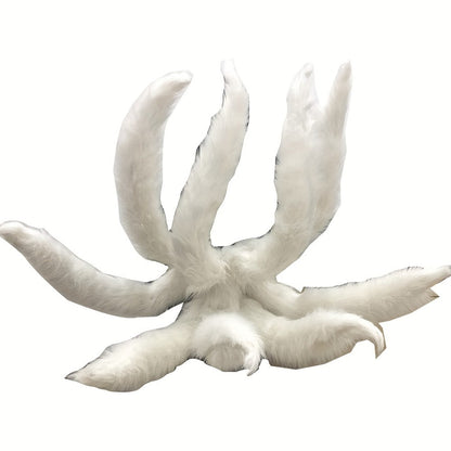 Nine-Tailed Fox Tail Cosplay Prop Anime 31.5in – Alloy Frame Knitted Kitsune Tail for Halloween Costume Christmas Party Stage Performance Photography, Naruto Ahri Cosplay Gift
