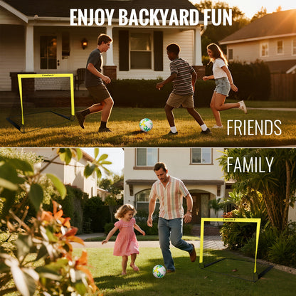 VavaCava Portable Soccer Goals 2-Pack 4'x3' – Pop-Up Net, 2 Balls, Pump & Carry Bag, Indoor Outdoor Backyard