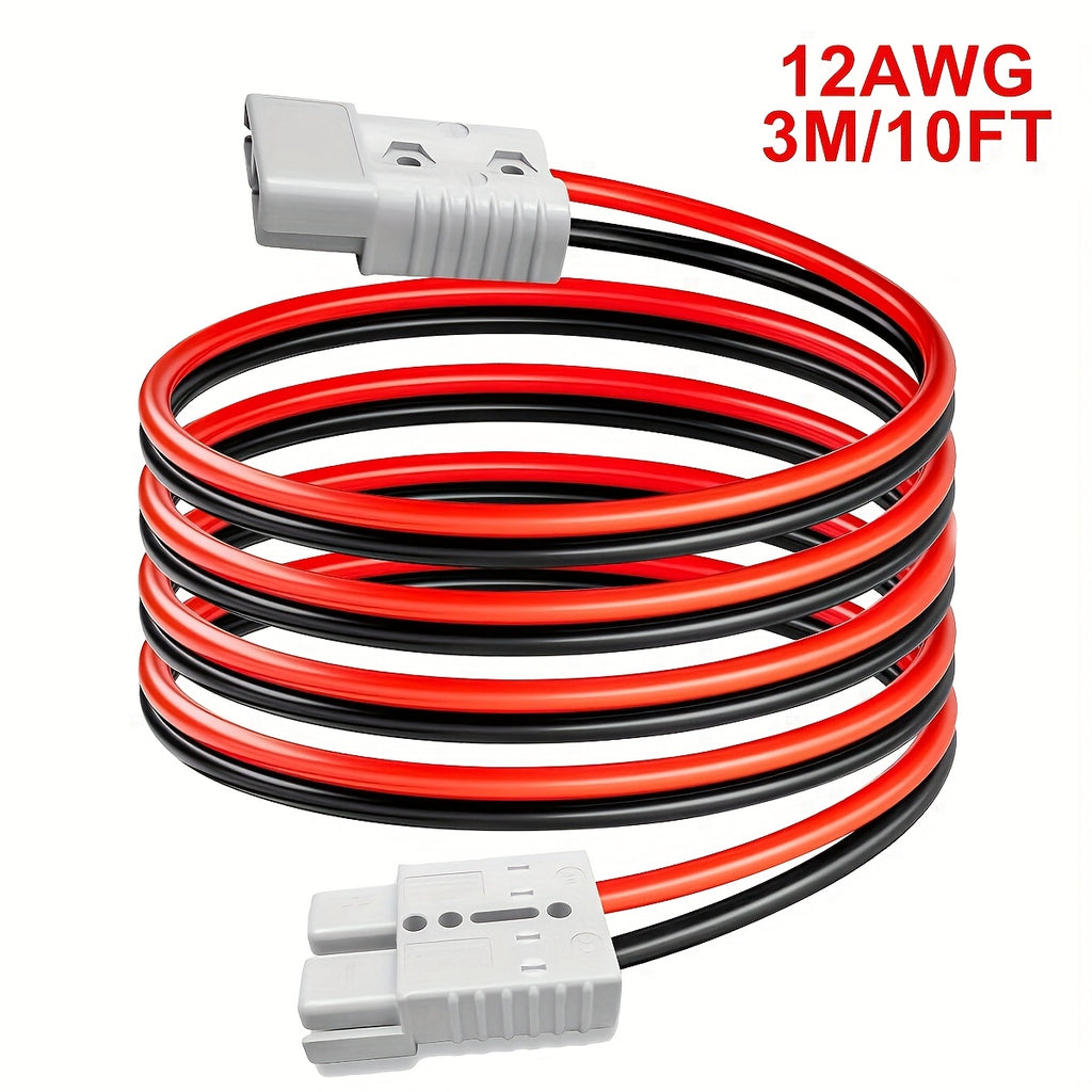 RV SB50A Connector Plug with Wire, Double SB50 Anderson Connector Cable, Quick Connection to Battery Harness, Forklift Plug Wire, One Pair of Fixed Power Forklift Connectors for Car Forklift