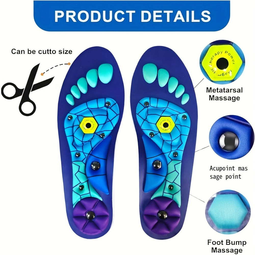 Massage Insoles Acupoint Pressure Foot Massage – Breathable Sweat-Absorbing Flat Foot Insoles for Men & Women, Meridian Stimulation Comfort Insole