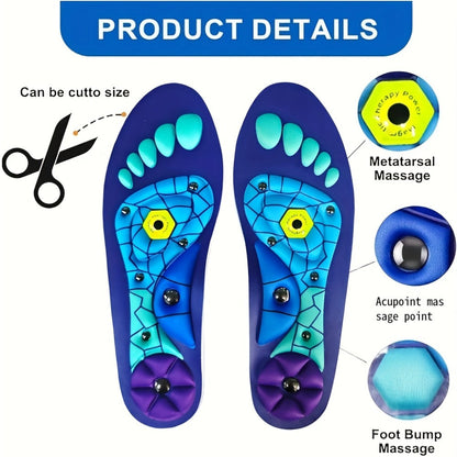 Massage Insoles Acupoint Pressure Foot Massage – Breathable Sweat-Absorbing Flat Foot Insoles for Men & Women, Meridian Stimulation Comfort Insole