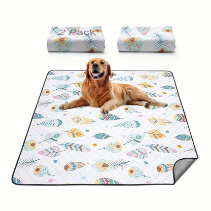 TPU Waterproof Washable Dog Pee Pads 2-Pack – Non-Slip Silicone Bottom, Ultra-Absorbent 4-Layer Whelping Pads | Reusable Puppy Training Pads for Playpen, Crate, Bed & Car | 7 Sizes | Machine Washable