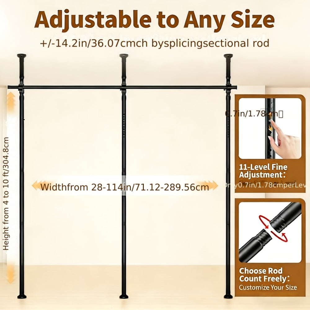 28-114 Inch Tall Room Divider with Tool-Free Assembly and Added Privacy detail image - detail view 4