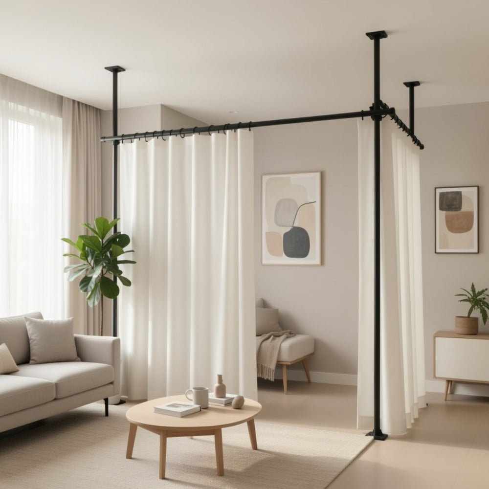 28-114 Inch Tall Room Divider with Tool-Free Assembly and Added Privacy detail image - detail view 8