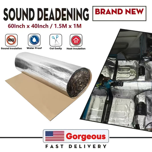 60"x40" Sound Deading Material 275Mil(7mm) for Cars Thermal Insulation And Car Sound Deadening Material Strong Back Adhesive Car Insulation Heat And Sound Deadener Mat for Automobile Hoods, Hoods, Doors, And Trunks